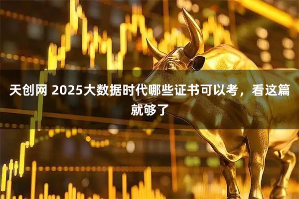 天创网 2025大数据时代哪些证书可以考，看这篇就够了